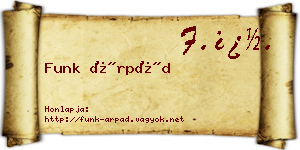 Funk Árpád névjegykártya