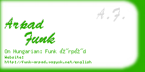 arpad funk business card